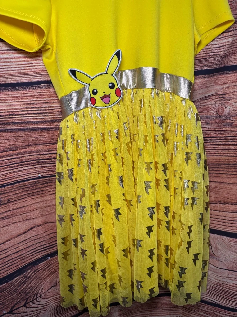 Pokemon Yellow Pikachu Costume Dress with Silver Accents